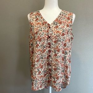 Maurices Floral Sleeveless Blouse Sz Lg
